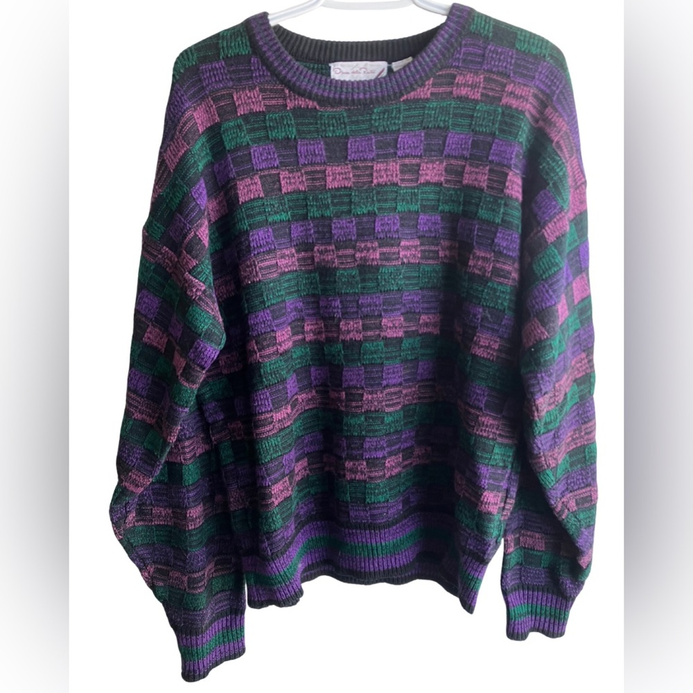 Vintage Oscar de la Renta men’s sweater 80s 90s coogi style large